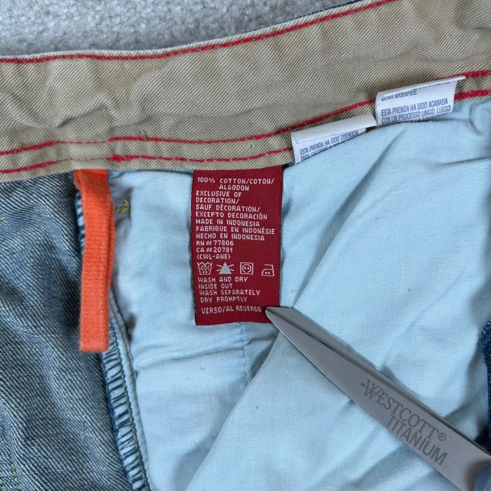 Vintage Y2K Tommy Hilfiger Cargo Shorts Mens 36 Blue Denim Label Baggy Utility